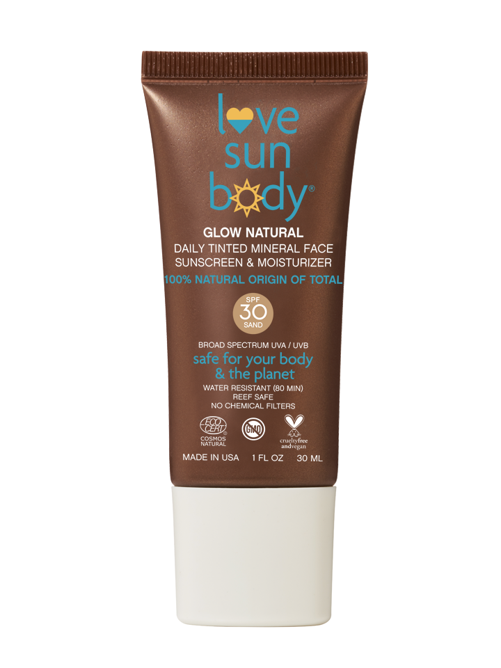 Glow Natural Daily Tinted SPF Sunscreen Moisturizer Love Body – Sun Mineral Face & 30
