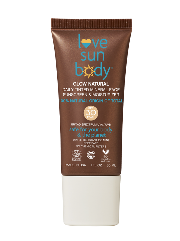 Love Sun Body Glow Natural Daily Tinted Mineral Face Sunscreen & Moisturizer SPF 30 - Pearl 1oz